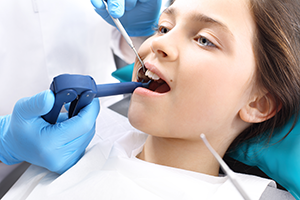 A girl having Dental cleaning at Goochland Dentistry